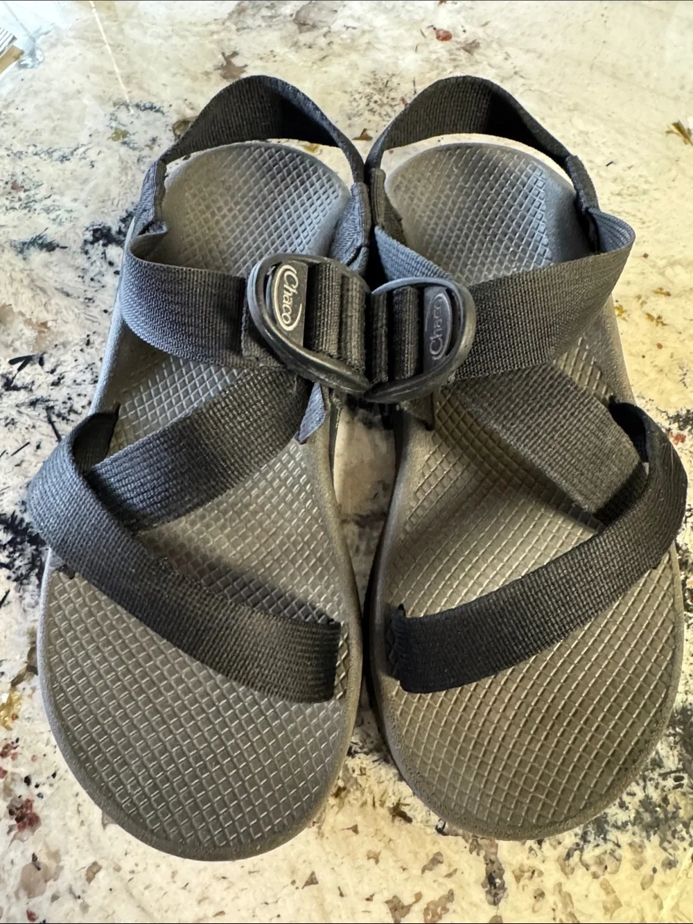 Chaco Z/1 Classic Black and Gray Adjustable Strap Sandals Mens 8